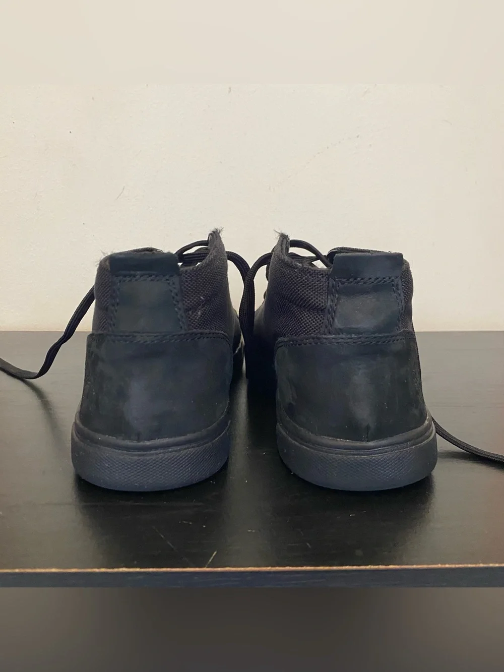 Timberland Men's 7.5 Groveton Shoes Leather & Canvas Fabric Chukka Blackout